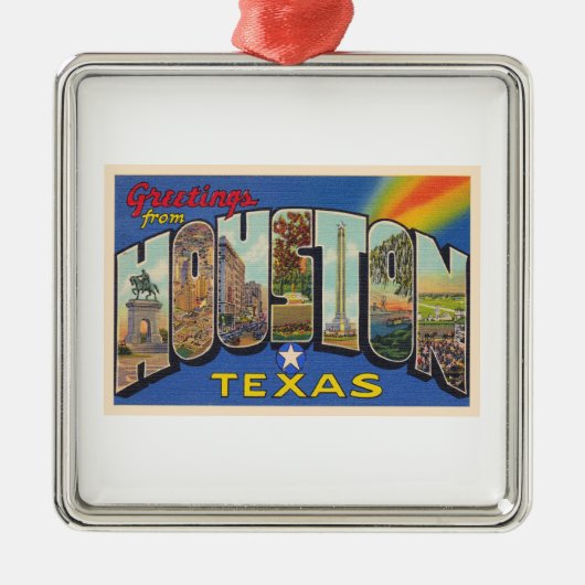 Houston Texas TX  groot Briefkaart Metalen Ornament (Voorkant)
