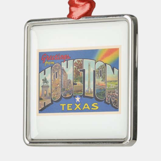 Houston Texas TX  groot Briefkaart Metalen Ornament (Links)