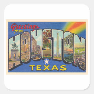 Houston Texas TX  groot Briefkaart Vierkante Sticker