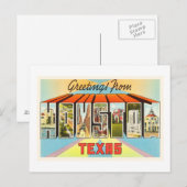 Houston Texas TX Old Vintage Travel Souvenir Briefkaart (Voorkant / Achterkant)