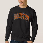 Houston Texas TX Varsity Style Orange Font Trui (Voorkant)