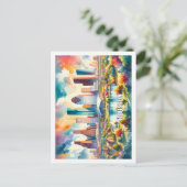 Houston Texas USA Famous Place waterverf Briefkaart (Staand voorkant)