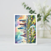 Houston Texas USA Famous Place waterverf Briefkaart (Staand voorkant)