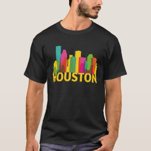 Houston Texas USA skyline silhouet omtrek schets T-shirt