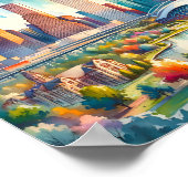 Houston Texas USA Travel Places waterverf Poster (Hoek)