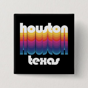 Houston, Texas Vierkante Button 5,1 Cm