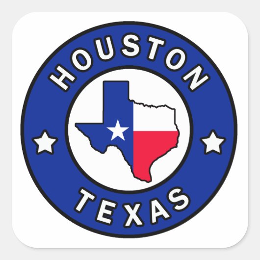 Houston Texas Vierkante Sticker (Voorkant)