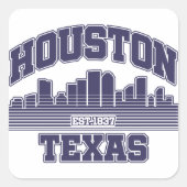 Houston, Texas Vierkante Sticker (Voorkant)