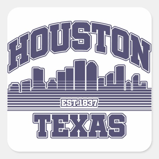 Houston, Texas Vierkante Sticker (Voorkant)