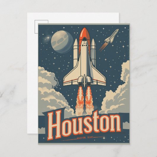 Houston, Texas Vintage Briefkaart (Voorkant / Achterkant)