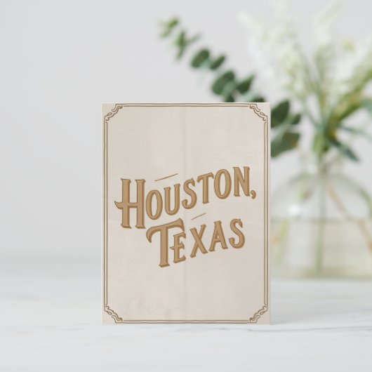 Houston Texas Vintage Briefkaart (Staand voorkant)