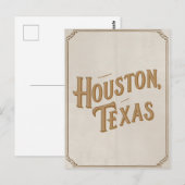 Houston Texas Vintage Briefkaart (Voorkant / Achterkant)