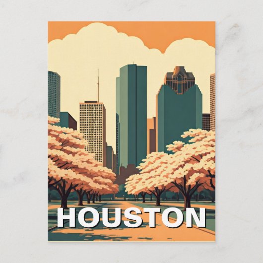 Houston Texas vintage Briefkaart (Voorkant)