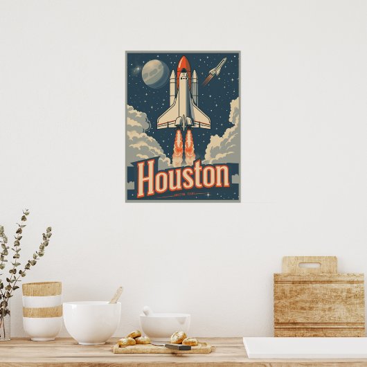 Houston, Texas Vintage Poster (Keuken)