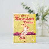 Houston, Texas Vintage Reisposter Briefkaart (Staand voorkant)