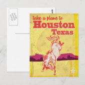 Houston, Texas Vintage Reisposter Briefkaart (Voorkant / Achterkant)