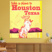 Houston, Texas Vintage Reisposter Canvas Afdruk (Insitu (Woonkamer))