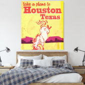 Houston, Texas Vintage Reisposter Canvas Afdruk (Insitu (Slaapkamer))
