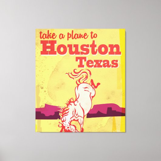 Houston, Texas Vintage Reisposter Canvas Afdruk (Voorkant)