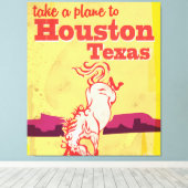 Houston, Texas Vintage Reisposter Canvas Afdruk (Insitu (Houten vloer))