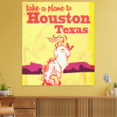 Houston, Texas Vintage Reisposter Canvas Afdruk (Insitu (Woonkamer))