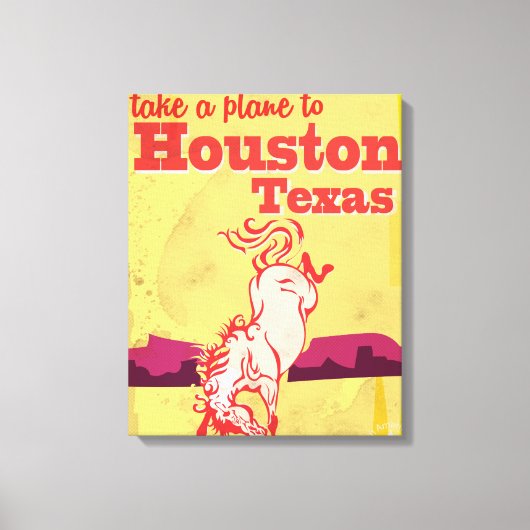Houston, Texas Vintage Reisposter Canvas Afdruk (Voorkant)