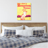 Houston, Texas Vintage Reisposter Canvas Afdruk (Insitu (Slaapkamer))