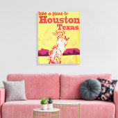 Houston, Texas Vintage Reisposter Canvas Afdruk (Insitu (Woonkamer))