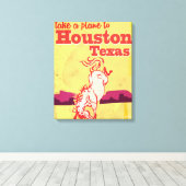 Houston, Texas Vintage Reisposter Canvas Afdruk (Insitu (Houten vloer))