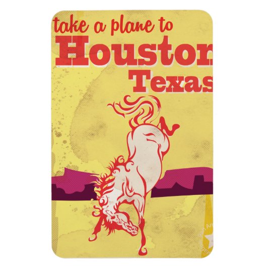 Houston, Texas Vintage Reisposter Magneet (Verticaal)