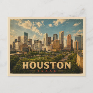 Houston Texas Vintage Reizen Briefkaart