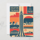 Houston, Texas, vintage Save The Date (Voorkant)