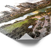 Houston Texas Vintage Travel City Waterverf Poster (Hoek)