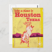 Houston, Texas Vintage Travel Poster Briefkaart (Voorkant / Achterkant)