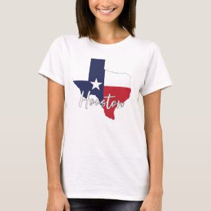 Houston, Texas Vlag Kaart Dames Wit T-shirt