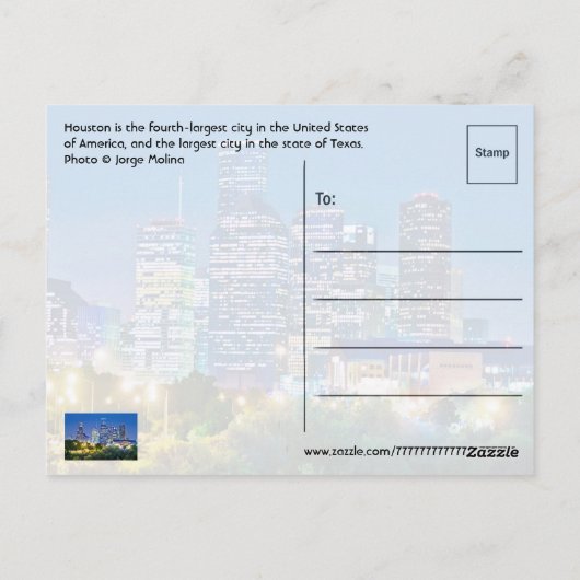 Houston, Texas, VS Briefkaart (Achterkant)
