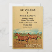 Houston Texas Wedding Invitation Horses Kaart (Voorkant)