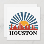 Houston Texas Zonsondergang Retro Reizen (Voorkant / Achterkant)
