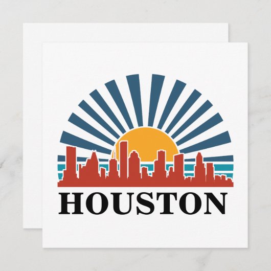 Houston Texas Zonsondergang Retro Reizen (Voorkant / Achterkant)