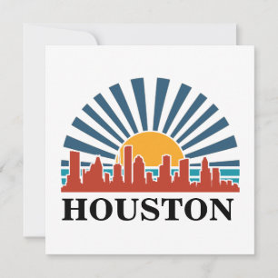 Houston Texas Zonsondergang Retro Reizen