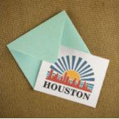 Houston Texas  Zonsondergang Retro Reizen Briefkaart
