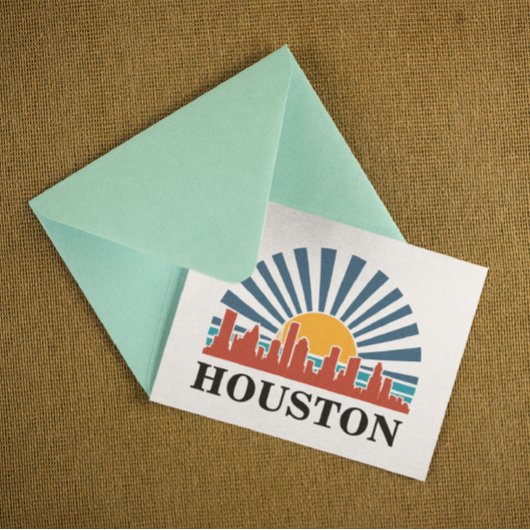 Houston Texas  Zonsondergang Retro Reizen Briefkaart