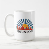 Houston Texas  Zonsondergang Retro Reizen Koffiemok (Links)