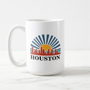 Houston Texas  Zonsondergang Retro Reizen Koffiemok
