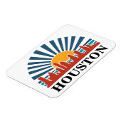 Houston Texas  Zonsondergang Retro Reizen Magneet (Linkerzijde)