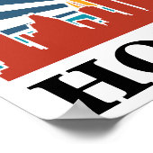 Houston Texas  Zonsondergang Retro Reizen Poster (Hoek)