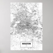 Houston, Texas (zwart op wit) Poster (Voorkant)