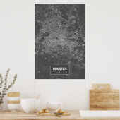 Houston, Texas (zwart wit) Poster (Keuken)
