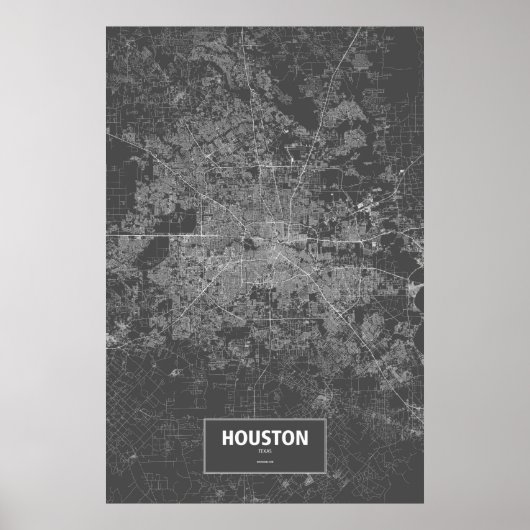 Houston, Texas (zwart wit) Poster (Voorkant)