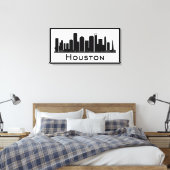 Houston, Texas | Zwarte en witte veldlijn Canvas Afdruk (Insitu (Slaapkamer))